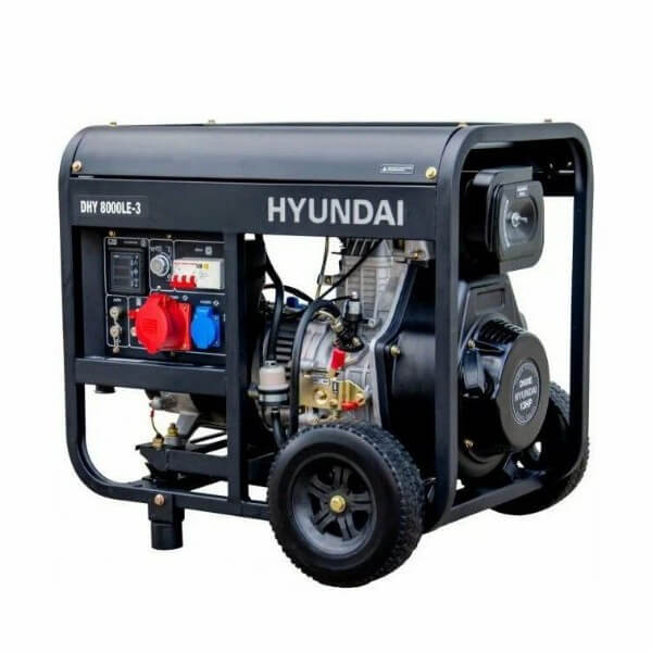Электростанция дизельная с воздушным охлаждением HYUNDAI DHY 8000LE-3 открытая