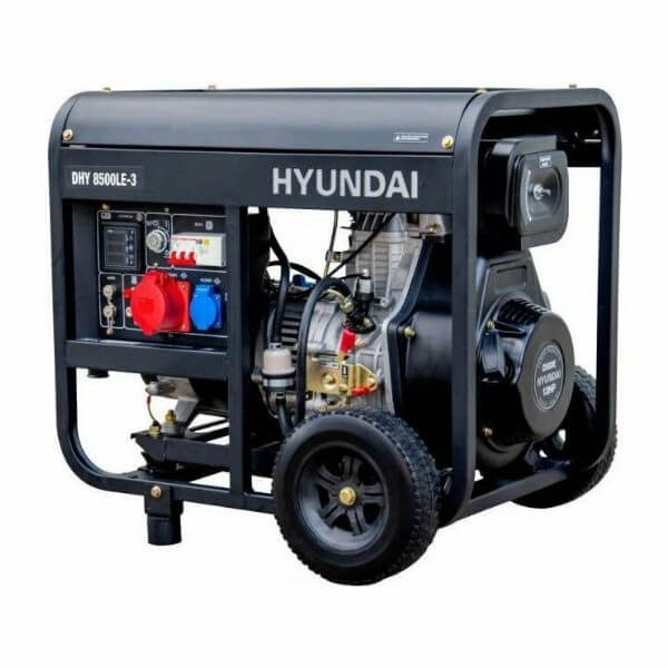 Электростанция дизельная с воздушным охлаждением HYUNDAI DHY 8500LE-3 открытая