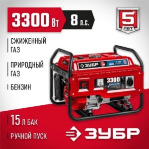 ЗУБР 3300 Вт, газовый генератор