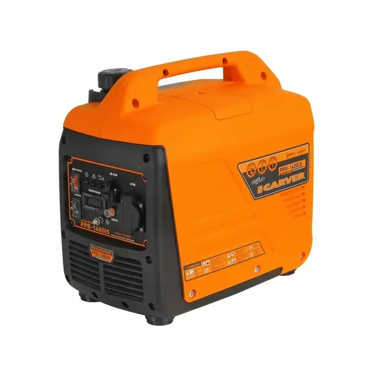 Инверторный генератор Carver "PPG-1400IS", 1,4 кВт, 220 Вт, 1 розетка, 4-тактный, ручной запуск