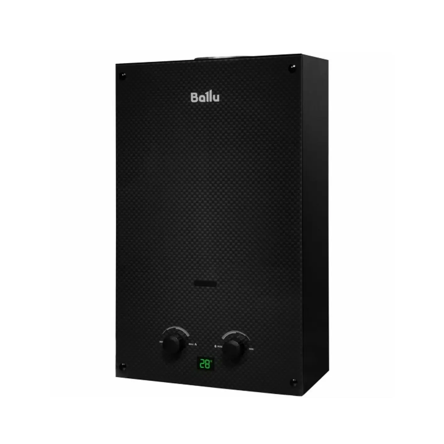 Газовая колонка Ballu GWH 10 Fiery Glass Carbon, 20кВт, 10л/мин, черный