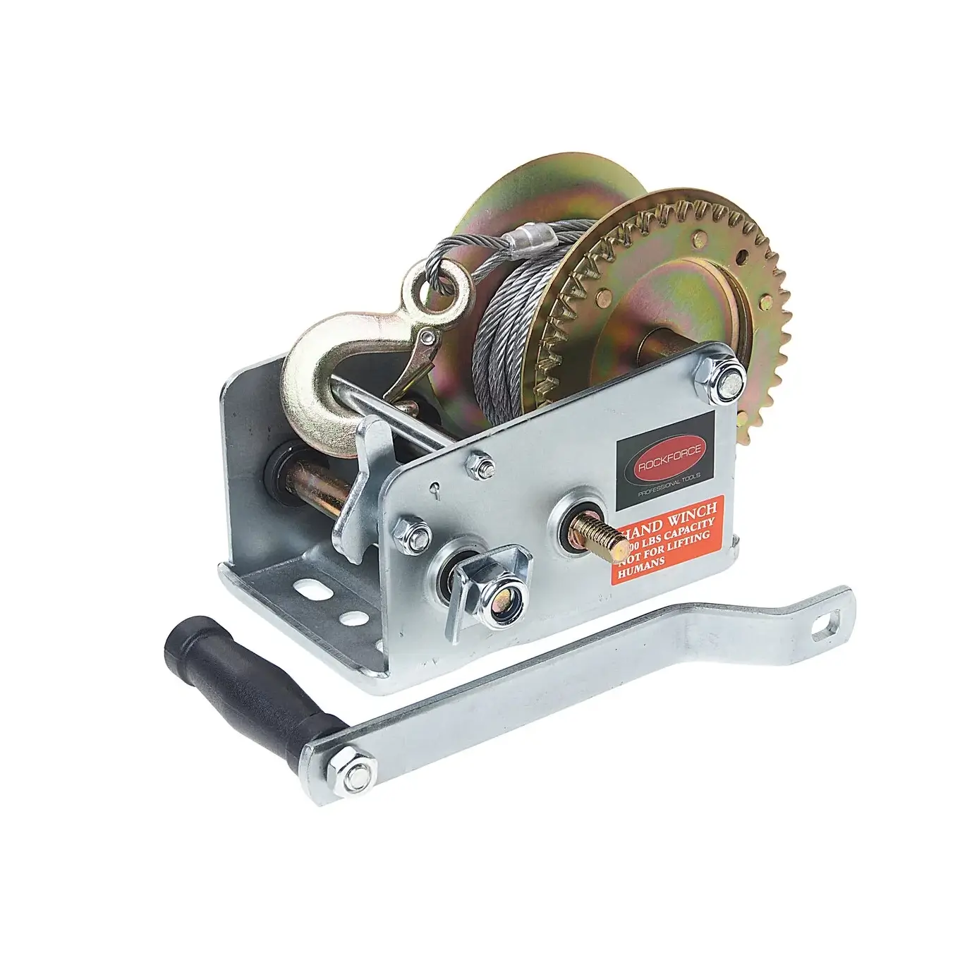 Лебедка барабанная 0.90т L=10м тросовая ROCKFORCE RF-TRT1201C