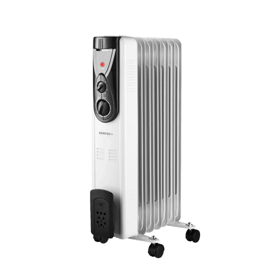Масляный обогреватель CENTEK CT-6200: 7 секций, 15 м2, терморегулятор, защита от перегрева, белый