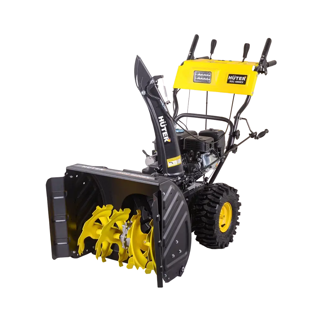 Снегоуборщик бензиновый самоходный, Huter SGC 4800EX, 7 л. с, стартер от сети 220 В, фара
