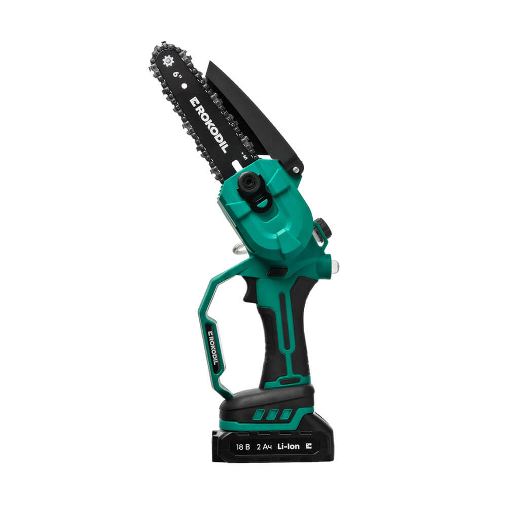 Аккумуляторная бесщеточная цепная мини пила Rokodil Cutter Pro, 6", 700 Вт, 2 АКБ