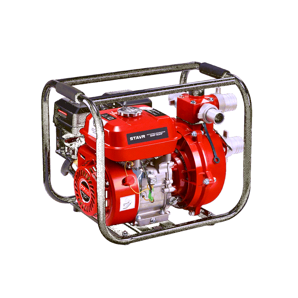 Мотопомпа STAVR SMP 50HP, для чистой и грязной воды, 7.7 л. с, 210см³, самовсасывающая