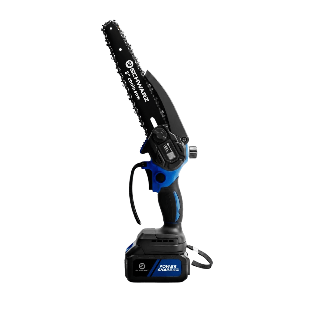 Мини-цепная пила SCHWARZ-RS-4808-Li2-PRO, с 2 аккумуляторами, 24 V, 5000 оборотов в минуту