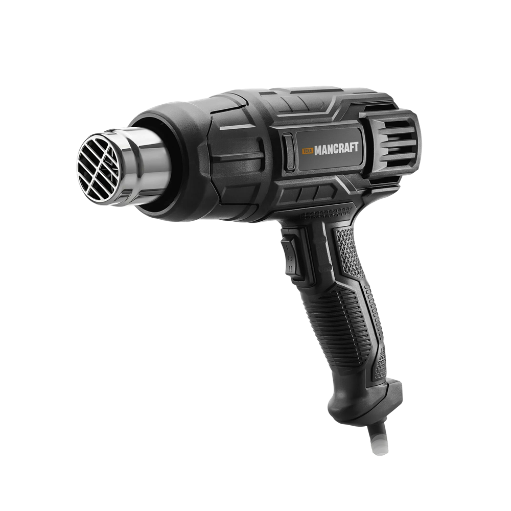 Фен строительный MANCRAFT 2400 Вт, 2 режима, 400-600C, 500 л/мин, 4 насадки, термофен для ремонта и пайки