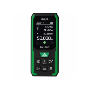 Лазерный дальномер зеленый луч RGK DX-50G, 50м; угломер; ±1.5 мм (арт. 723399)